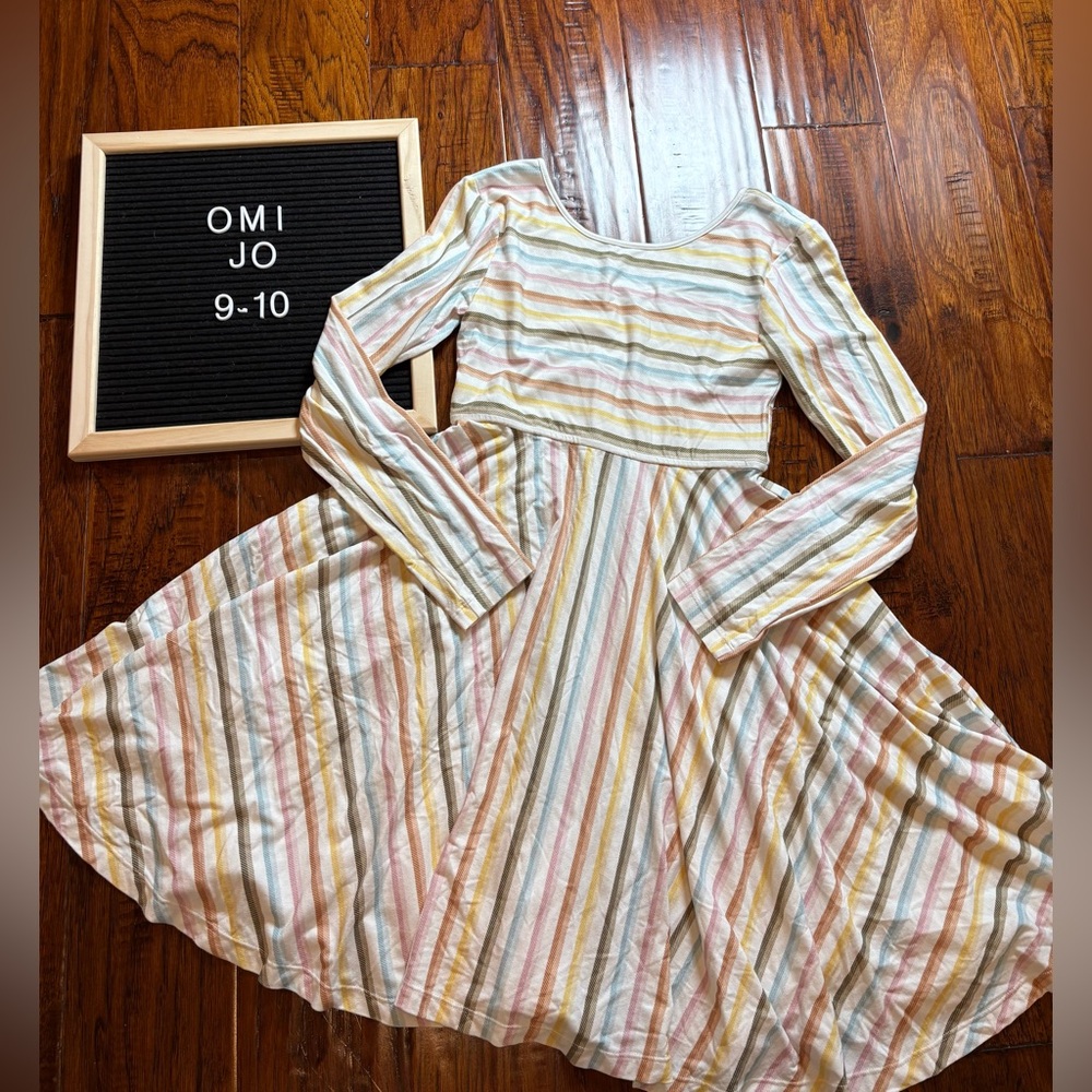 Omi Jo well dressed wolf Striped Kids Dress - Multicolor